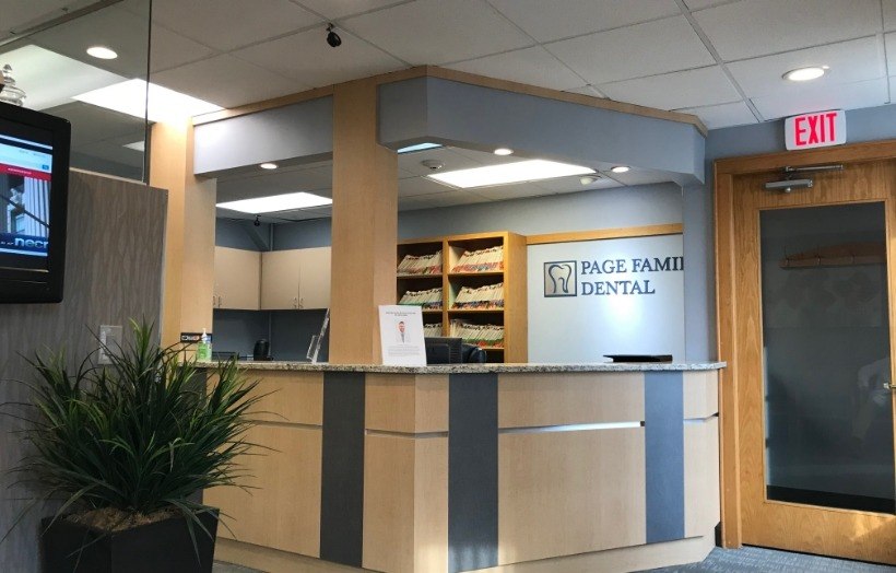 Reception desk at Page Family Dental
