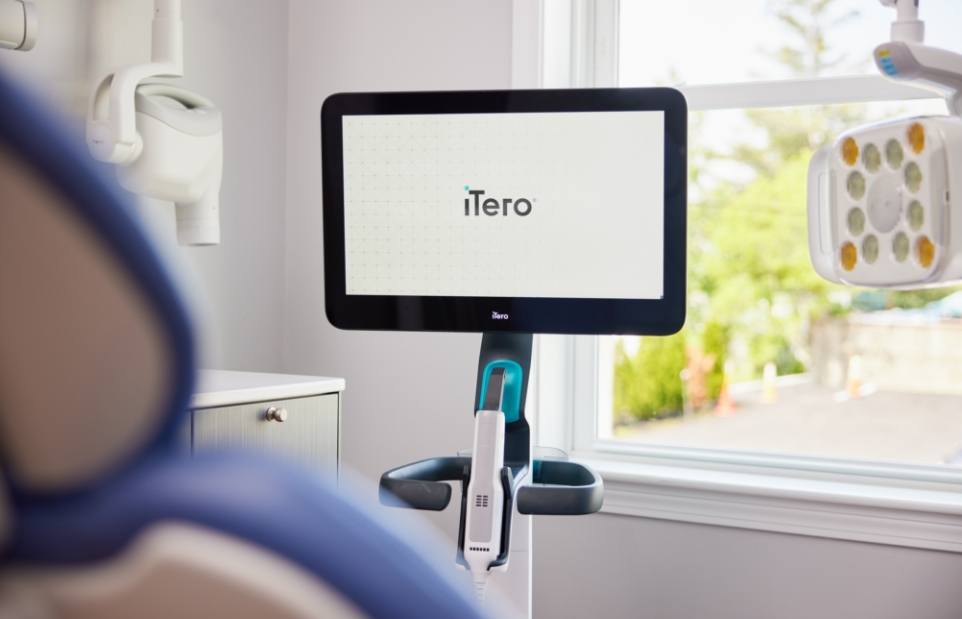 iTero logo on computer monitor in Revere dental office