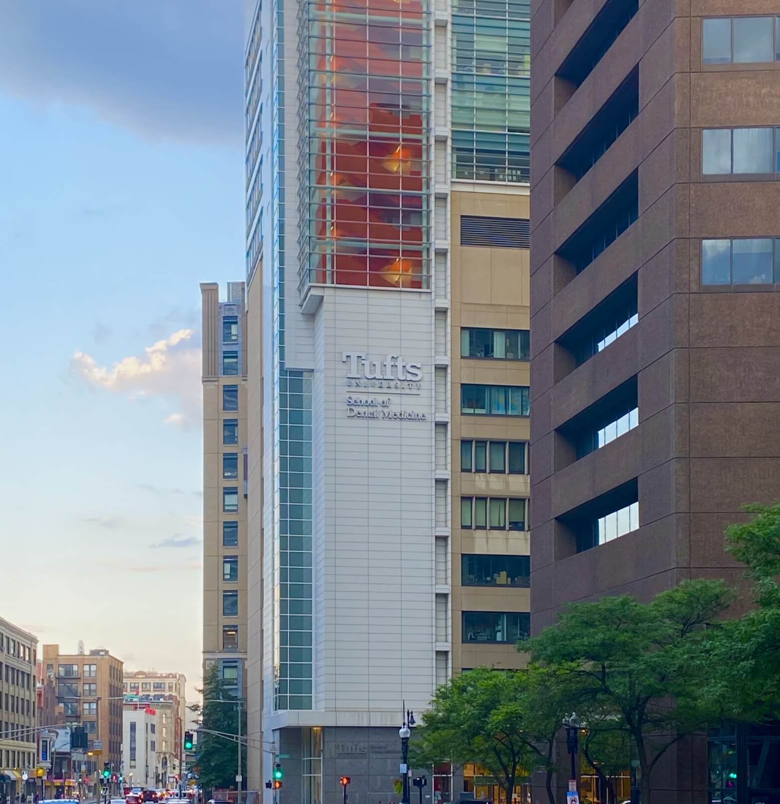 Exterior of Tufts University School of Dental Medicine building