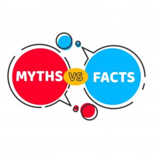 myths vs. facts thought bubble graphic